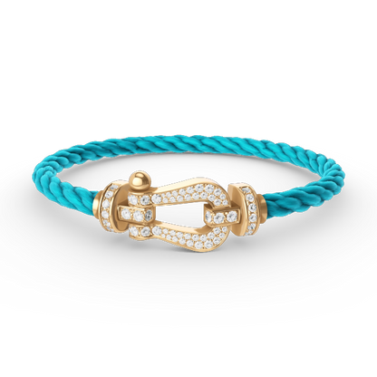 [RAFFINE]FORCE LARGE HORSESHOE FULL DIAMOND BRACELET GOLD