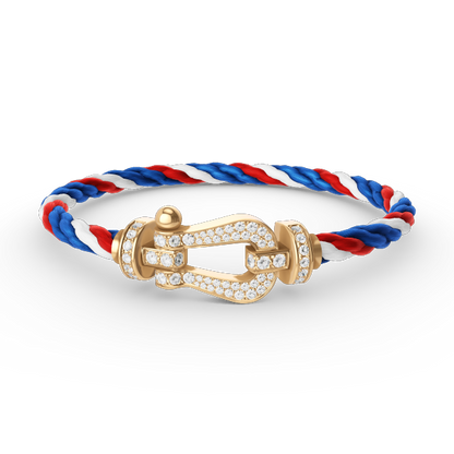 [RAFFINE]FORCE LARGE HORSESHOE FULL DIAMOND BRACELET GOLD