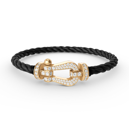 [RAFFINE]FORCE LARGE HORSESHOE FULL DIAMOND BRACELET GOLD