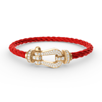 [RAFFINE]FORCE LARGE HORSESHOE FULL DIAMOND BRACELET GOLD
