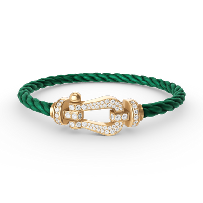 [RAFFINE]FORCE LARGE HORSESHOE FULL DIAMOND BRACELET GOLD