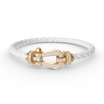 [RAFFINE]FORCE LARGE HORSESHOE FULL DIAMOND BRACELET GOLD