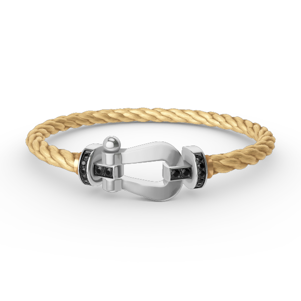 [RAFFINE]FORCE LARGE HORSESHOE BLACK DIAMOND BRACELET SILVER