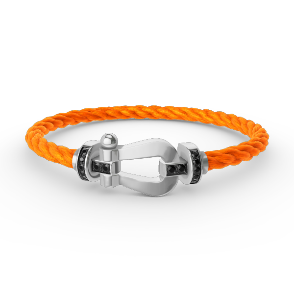 [RAFFINE]FORCE LARGE HORSESHOE BLACK DIAMOND BRACELET SILVER