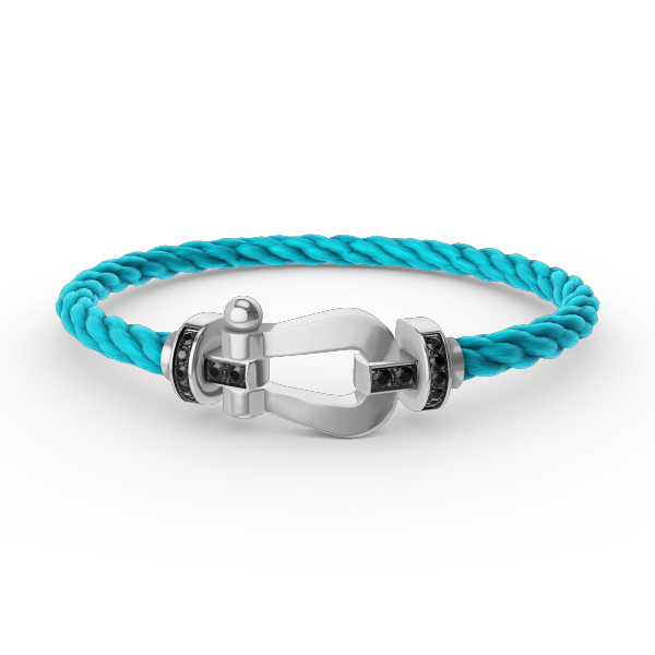 [RAFFINE]FORCE LARGE HORSESHOE BLACK DIAMOND BRACELET SILVER