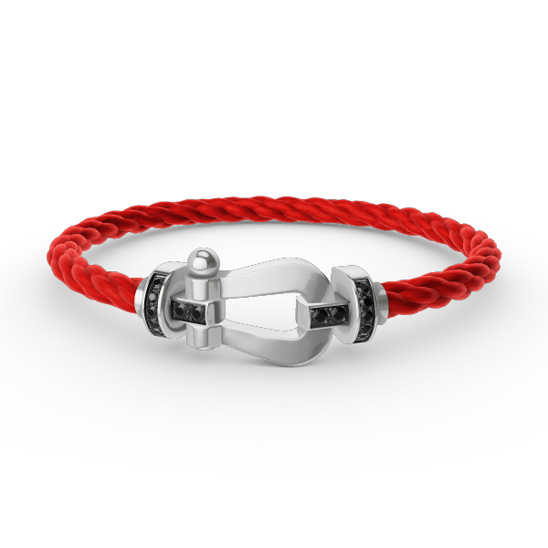 [RAFFINE]FORCE LARGE HORSESHOE BLACK DIAMOND BRACELET SILVER