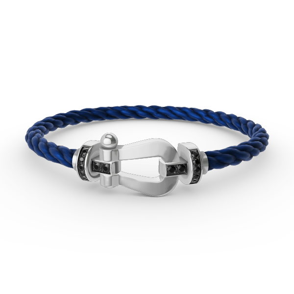 [RAFFINE]FORCE LARGE HORSESHOE BLACK DIAMOND BRACELET SILVER