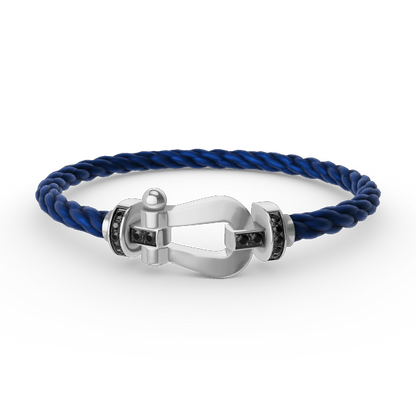 [RAFFINE]FORCE LARGE HORSESHOE BLACK DIAMOND BRACELET SILVER