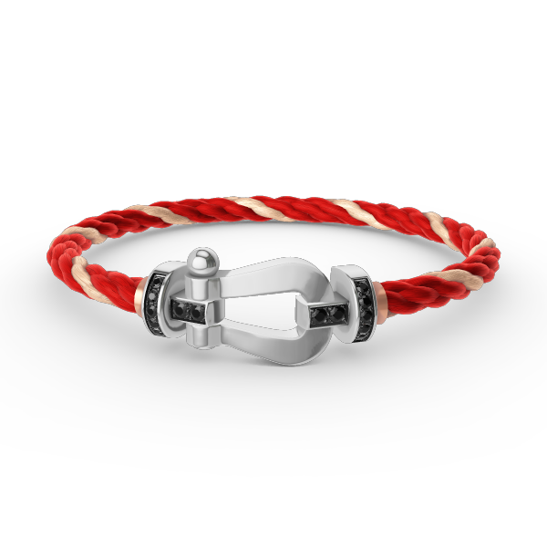 [RAFFINE]FORCE LARGE HORSESHOE BLACK DIAMOND BRACELET SILVER