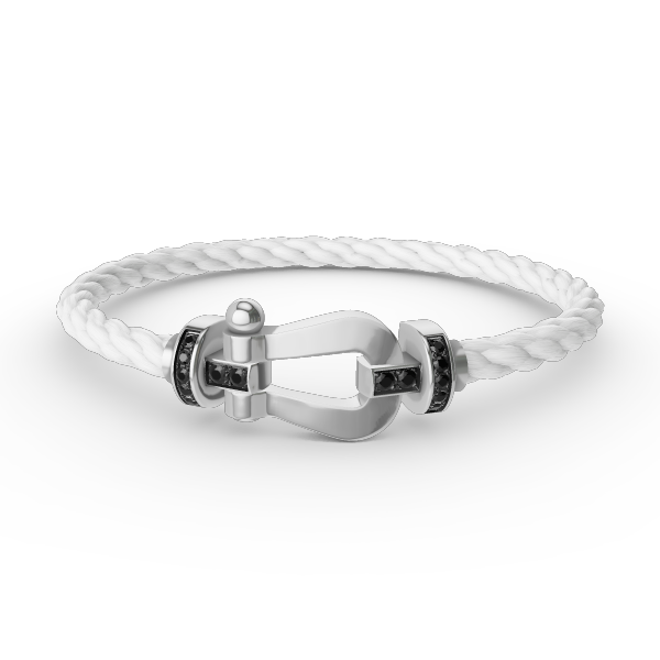 [RAFFINE]FORCE LARGE HORSESHOE BLACK DIAMOND BRACELET SILVER