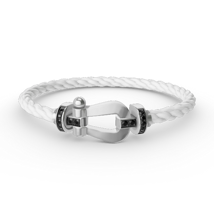 [RAFFINE]FORCE LARGE HORSESHOE BLACK DIAMOND BRACELET SILVER