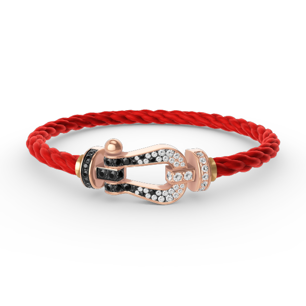 [RAFFINE]FORCE LARGE HORSESHOE BLACK WHITE DIAMOND BRACELET ROSE GOLD