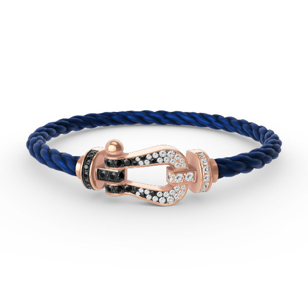 [RAFFINE]FORCE LARGE HORSESHOE BLACK WHITE DIAMOND BRACELET ROSE GOLD
