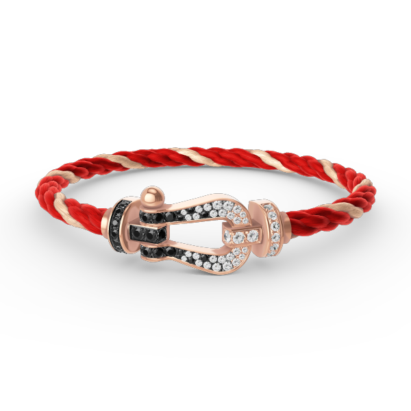 [RAFFINE]FORCE LARGE HORSESHOE BLACK WHITE DIAMOND BRACELET ROSE GOLD