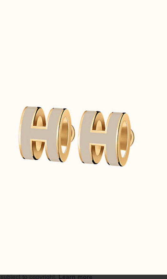 [Raffine] MINI POP H GOLD OHRRINGE GRAU