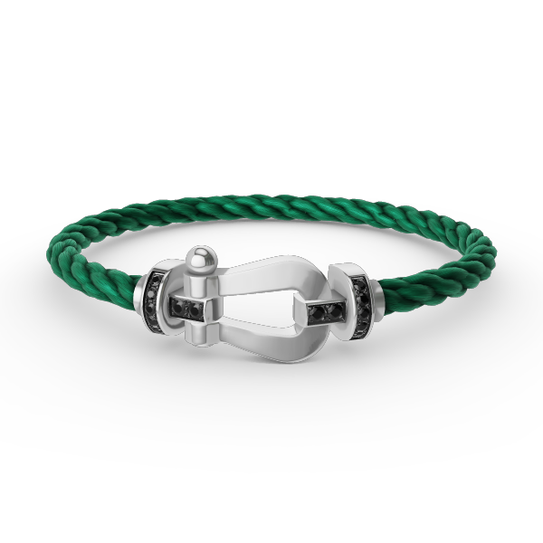 [RAFFINE]FORCE LARGE HORSESHOE BLACK DIAMOND BRACELET SILVER