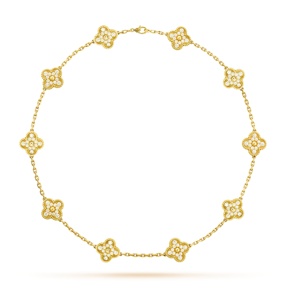 [RAFFINE]CLOVER 10 MOTIFS DIAMOND NECKLACE