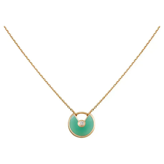 [RAFFINE]COLLAR AMULETTE MALAQUITA ORO