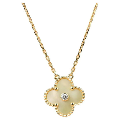 [RAFFINE]CLOVER 15MM DIAMOND GOLD MOTHER OF PEARL NECKLACE