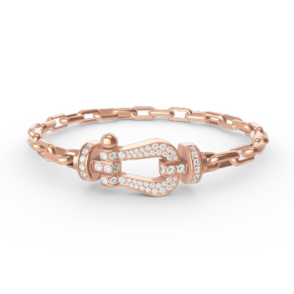 [RAFFINE]FORCE LARGE HORSESHOE CLASP  METAL BRACELET