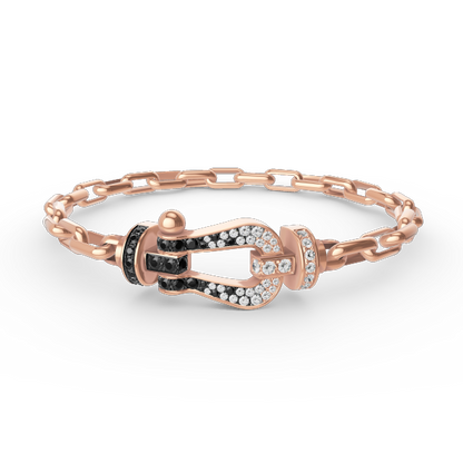 [RAFFINE]FORCE LARGE HORSESHOE CLASP  METAL BRACELET