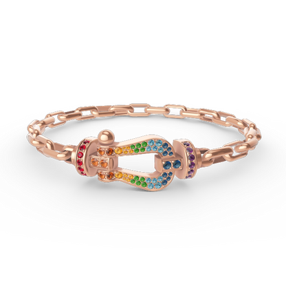 [RAFFINE]FORCE LARGE HORSESHOE CLASP  METAL BRACELET