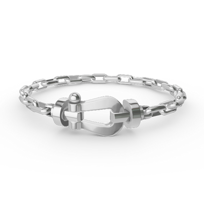 [RAFFINE]FORCE LARGE HORSESHOE CLASP  METAL BRACELET
