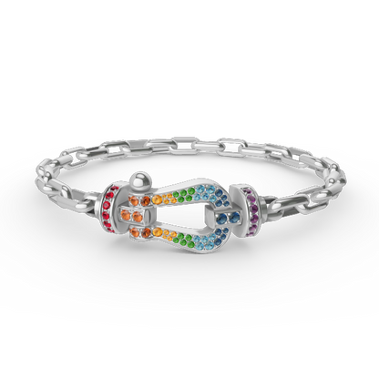 [RAFFINE]FORCE LARGE HORSESHOE CLASP  METAL BRACELET