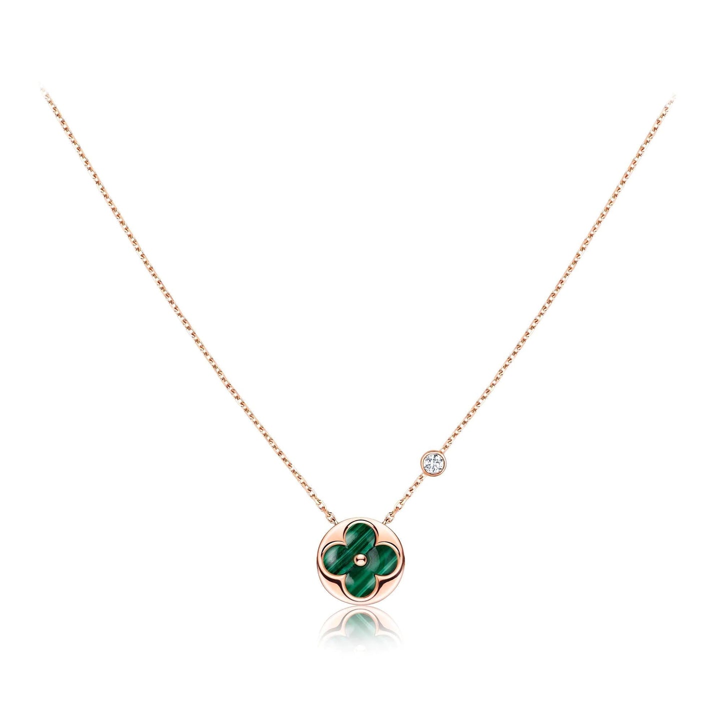 [RAFFINE]SUN PEDANT PINK GOLD 1 DIAMOND NECKLACE