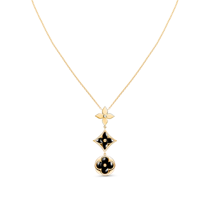 [RAFFINE]STAR AND SUN ONYX PINK GOLD NECKLACE
