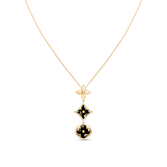 [RAFFINE]STAR AND SUN ONYX PINK GOLD NECKLACE