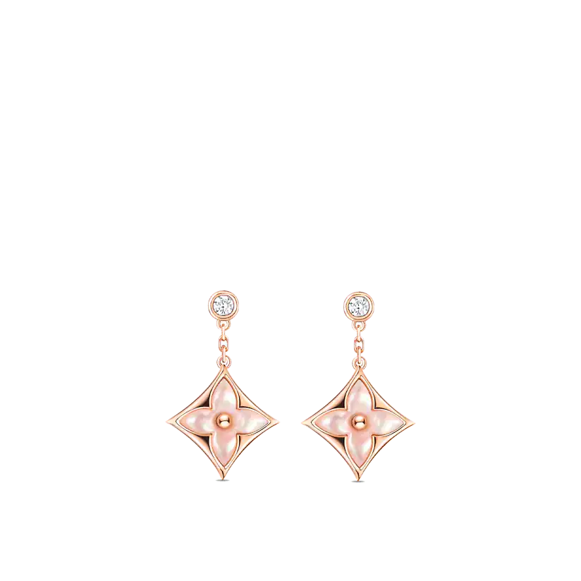 [Raffine] DOPPELSTERN ROSA GOLD MOP TROPFEN OHRRINGE