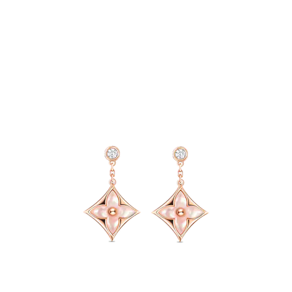 [Raffine] DOPPELSTERN ROSA GOLD MOP TROPFEN OHRRINGE