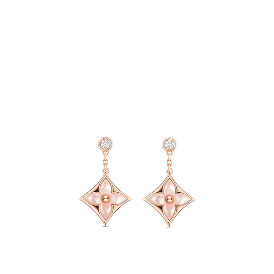 [Raffine] DOPPELSTERN ROSA GOLD MOP TROPFEN OHRRINGE