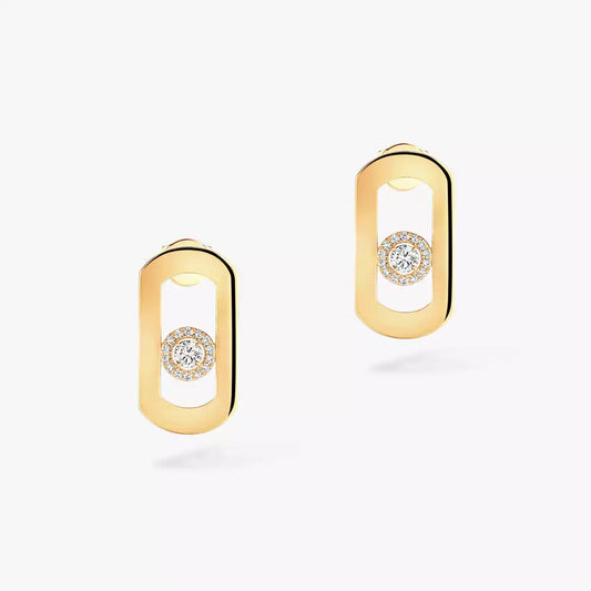 [RAFFINE]So Move Diamond Earrings in Yellow Gold