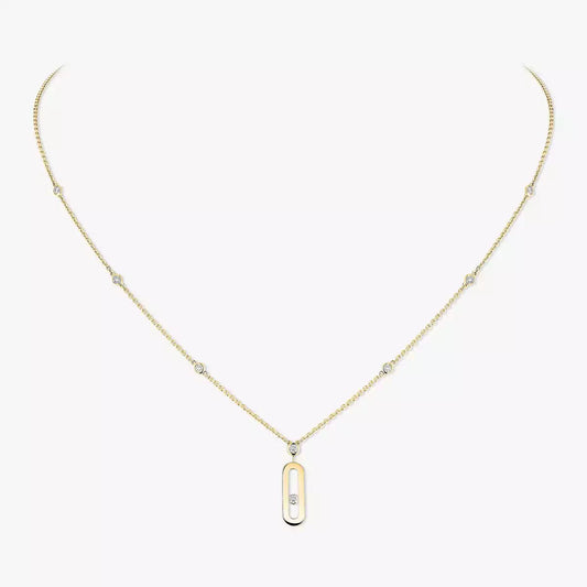 [RAFFINE] Move Uno Gold Diamond Long Necklace