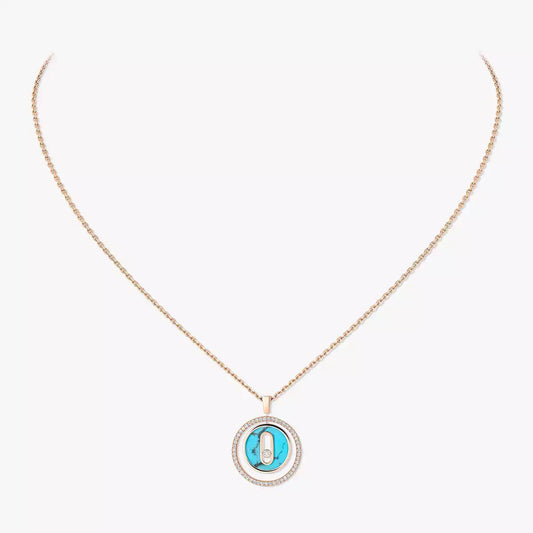 [RAFFINE]Lucky Move Diamond Necklace in Rose Gold and White Mother-of-Pearl