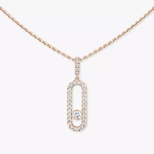 [RAFFINE]Move Uno Diamond Necklace in Rose Gold