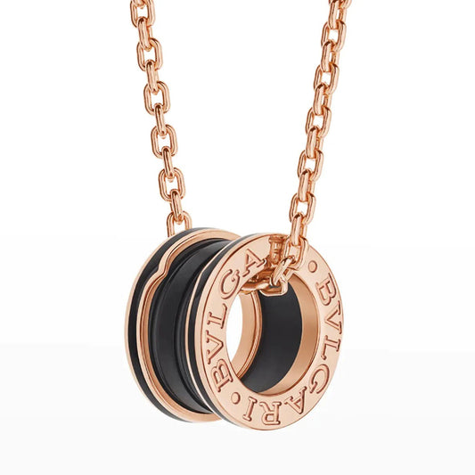 [Raffine]ZERO 1 SCHWARZE KERAMIK ROSA GOLD HALSKETTE