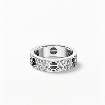 [Raffine]LOVE RING 5.5MM DIAMONDS PAVED CERAMIC