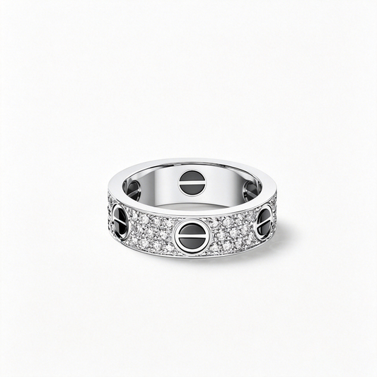 [Raffine]LOVE RING 5.5MM DIAMONDS PAVED CERAMIC