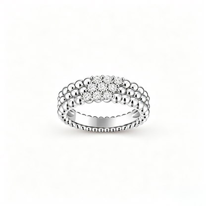 [RAFFINE] THREE-ROW DIAMOND RING