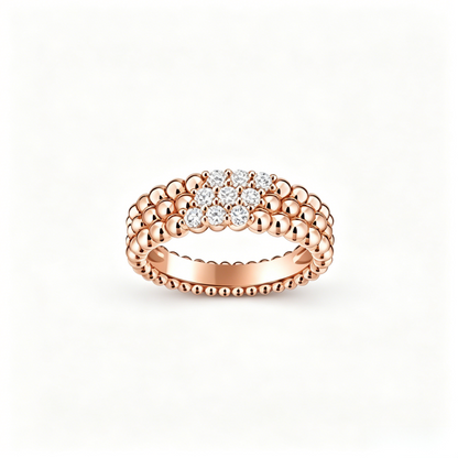 [RAFFINE] THREE-ROW DIAMOND RING