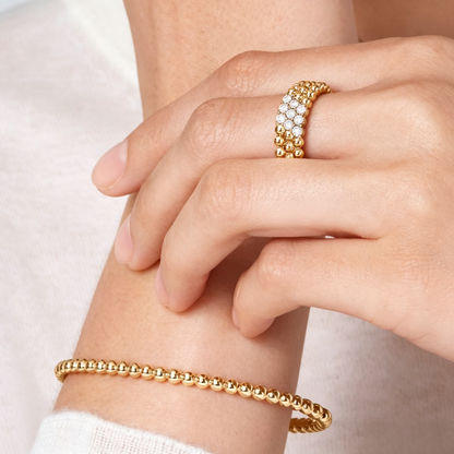 [RAFFINE] THREE-ROW DIAMOND RING