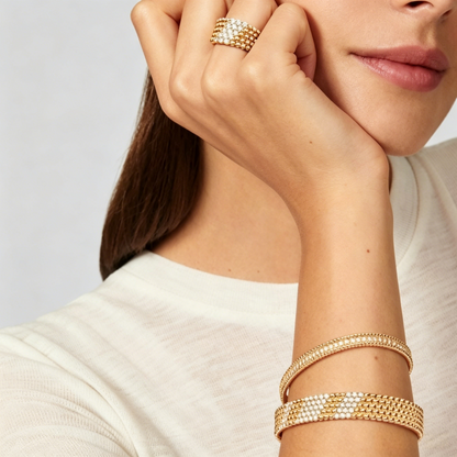[RAFFINE]  FIVE-ROW DIAMOND BRACELET