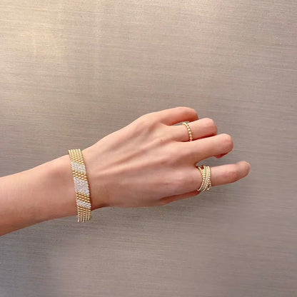 [RAFFINE]  FIVE-ROW DIAMOND BRACELET