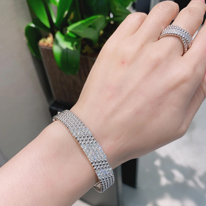 [RAFFINE]  FIVE-ROW DIAMOND BRACELET