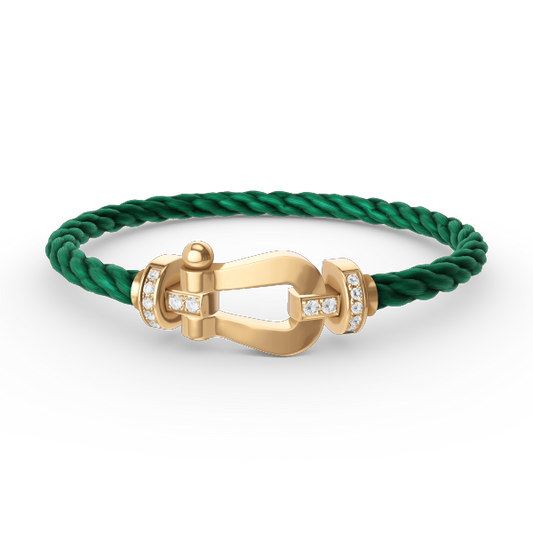 [Raffine]FORCE GROSSES HUFEISEN-HALBDIAMANTARMBAND GOLD