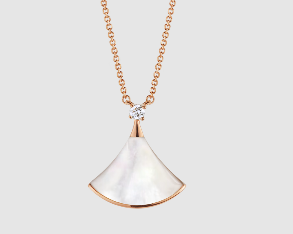 [RAFFINE] COLLAR DREAM BLANCO MOP ORO ROSA 1 DIAMANTE