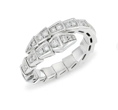 [RAFFINE]SERPENTI RING SILVER DIAMOND PAVED 4MM
